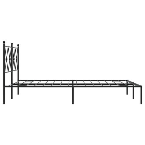 Sengeramme med sengegavl 140x200 cm metal sort