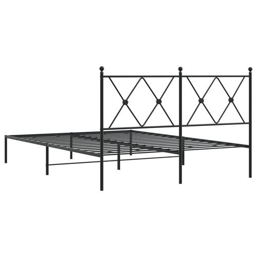 Sengeramme med sengegavl 140x200 cm metal sort