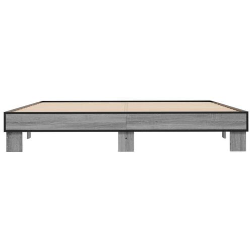Sengestel 180x200 cm konstrueret træ og metal grå sonoma-eg