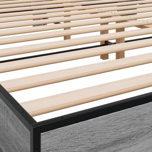 Sengestel 180x200 cm konstrueret træ og metal grå sonoma-eg