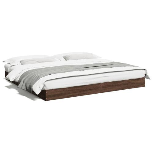 Sengestel uden madras 180x200 cm konstrueret træ brunt eg
