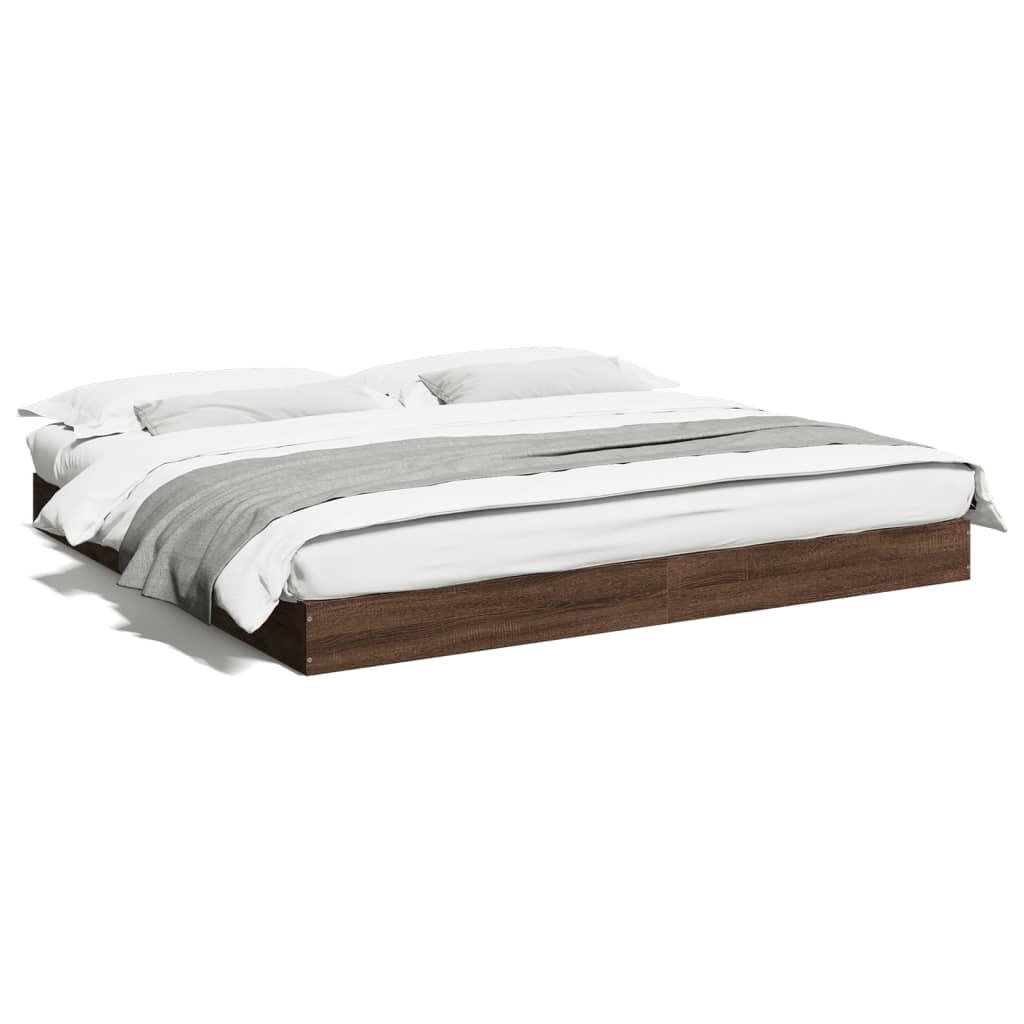 Sengestel uden madras 180x200 cm konstrueret træ brunt eg