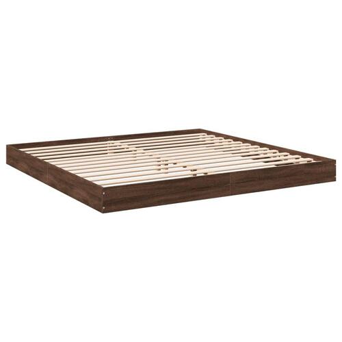 Sengestel uden madras 180x200 cm konstrueret træ brunt eg