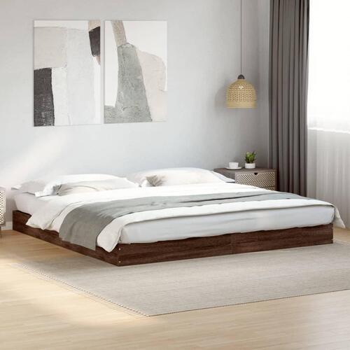 Sengestel uden madras 180x200 cm konstrueret træ brunt eg