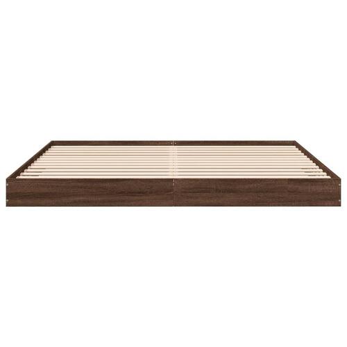 Sengestel uden madras 180x200 cm konstrueret træ brunt eg