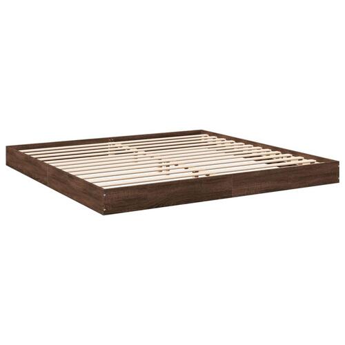 Sengestel uden madras 180x200 cm konstrueret træ brunt eg