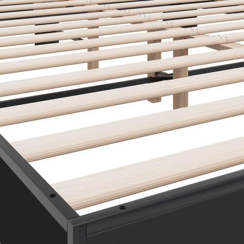 Sengestel 160x200 cm konstrueret træ og metal sort