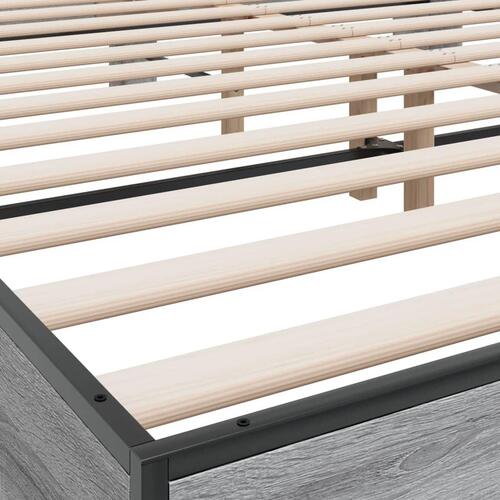 Sengestel 180x200 cm konstrueret træ og metal grå sonoma-eg