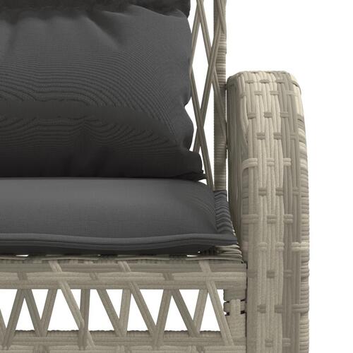 Sofasæt til haven 4 dele med hynder polyrattan lysegrå