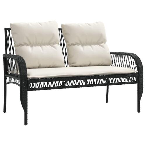 Sofasæt til haven 4 dele med hynder polyrattan sort