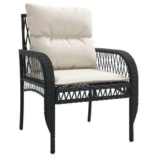 Sofasæt til haven 4 dele med hynder polyrattan sort