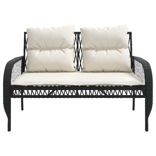 Sofasæt til haven 4 dele med hynder polyrattan sort