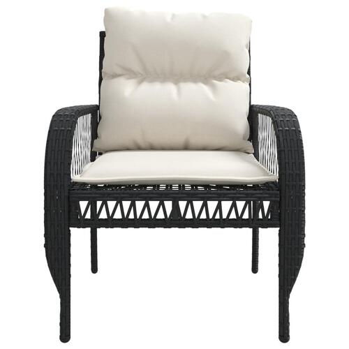 Sofasæt til haven 4 dele med hynder polyrattan sort