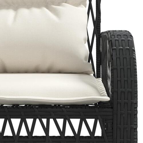 Sofasæt til haven 4 dele med hynder polyrattan sort