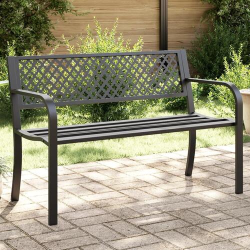 Havebænk 119 cm stål sort