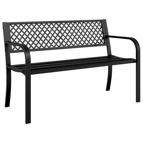 Havebænk 119 cm stål sort