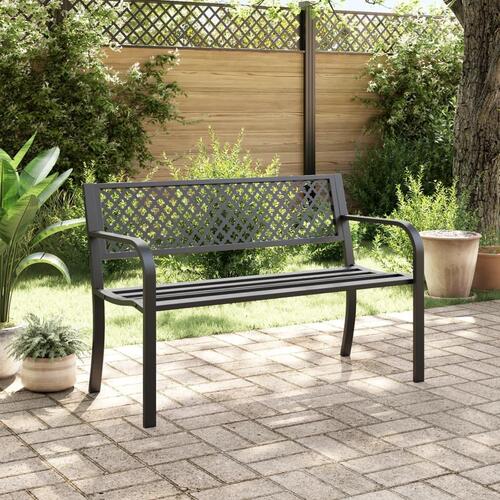 Havebænk 119 cm stål sort