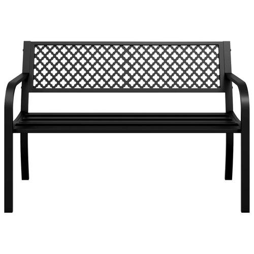 Havebænk 119 cm stål sort