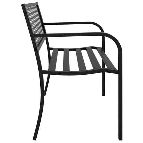 Havebænk 119 cm stål sort