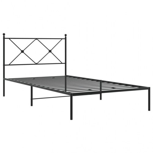 Sengeramme med sengegavl 100x190 cm metal sort