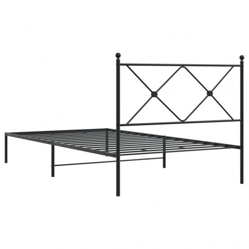 Sengeramme med sengegavl 100x190 cm metal sort