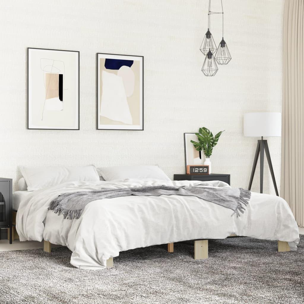 Sengestel 180x200 cm konstrueret træ og metal sonoma-eg
