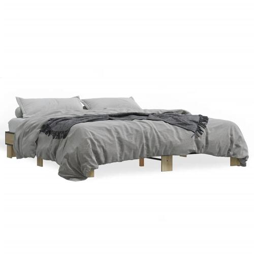 Sengestel 180x200 cm konstrueret træ og metal sonoma-eg