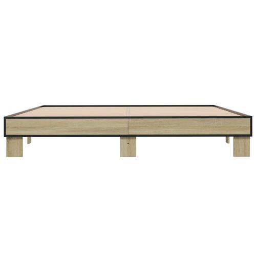 Sengestel 180x200 cm konstrueret træ og metal sonoma-eg