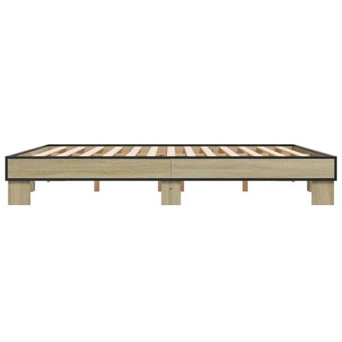 Sengestel 180x200 cm konstrueret træ og metal sonoma-eg