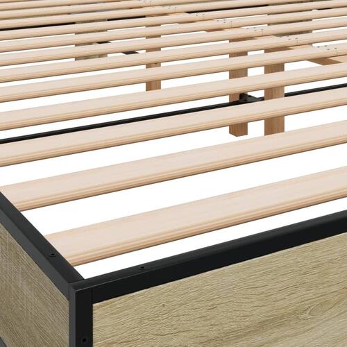 Sengestel 180x200 cm konstrueret træ og metal sonoma-eg