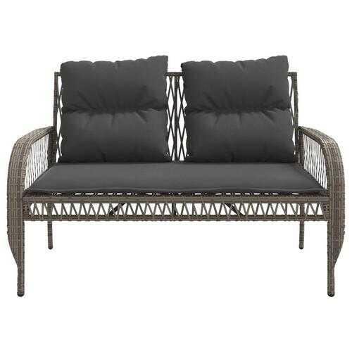 Sofasæt til haven 4 dele med hynder polyrattan grå