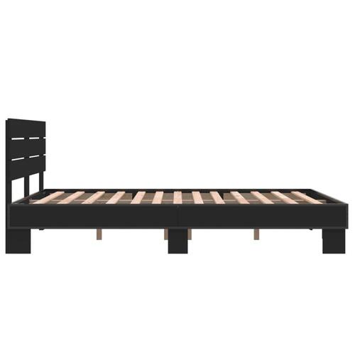 Sengestel 120x200 cm konstrueret træ og metal sort
