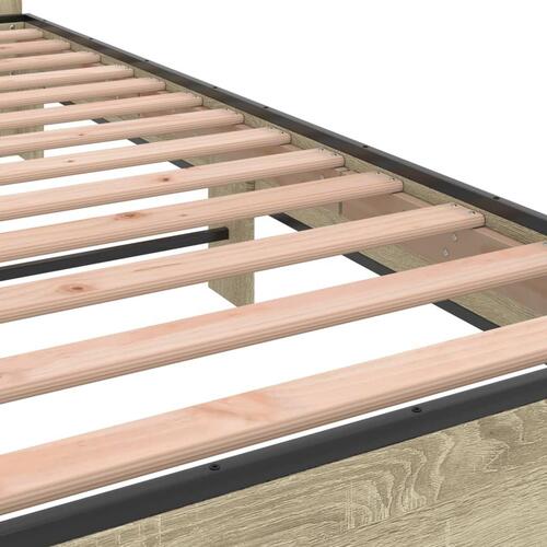 Sengestel 160x200 cm konstrueret træ og metal sonoma-eg