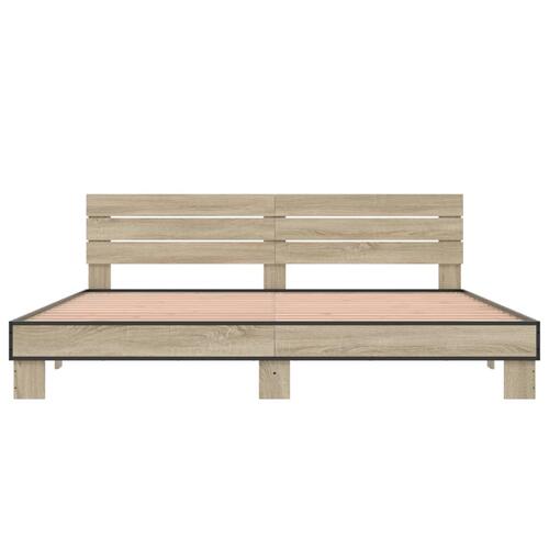 Sengestel 180x200 cm konstrueret træ og metal sonoma-eg