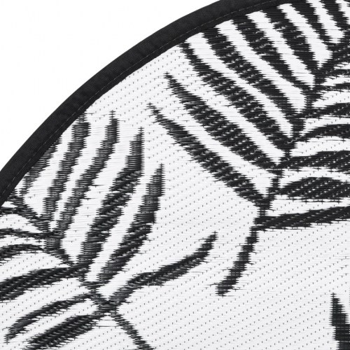 Udendørs gulvtæppe ARAKIL Ø120 PP hvid og sort