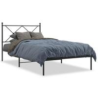 Sengeramme med sengegavl 100x200 cm metal sort