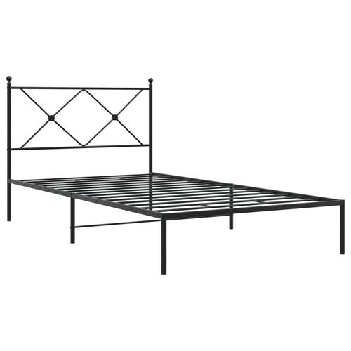 Sengeramme med sengegavl 100x200 cm metal sort