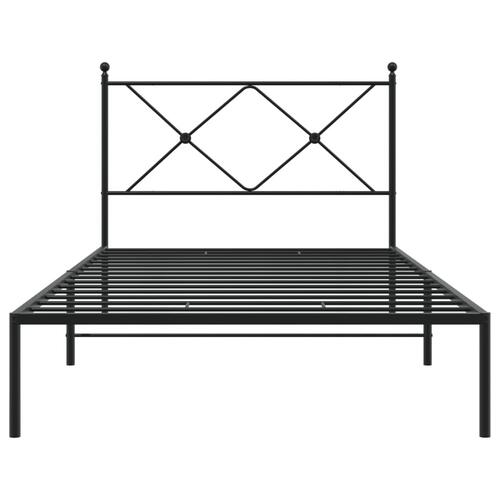 Sengeramme med sengegavl 100x200 cm metal sort