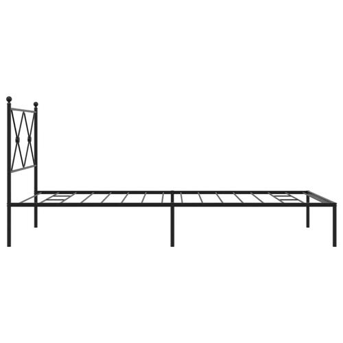 Sengeramme med sengegavl 100x200 cm metal sort