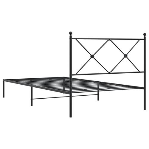 Sengeramme med sengegavl 100x200 cm metal sort
