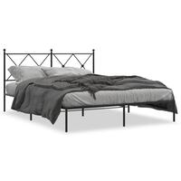Sengeramme med sengegavl 150x200 cm metal sort