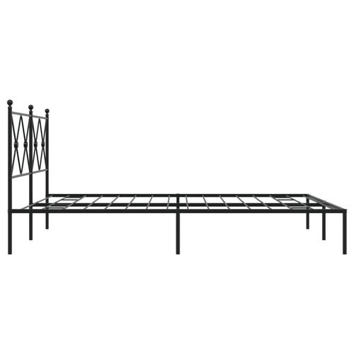 Sengeramme med sengegavl 150x200 cm metal sort