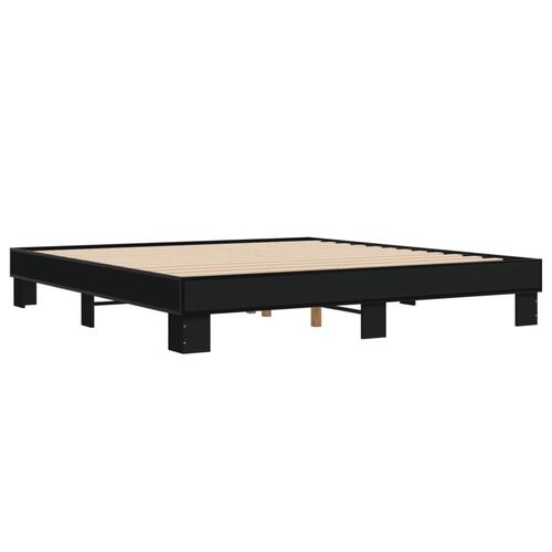 Sengestel 180x200 cm konstrueret træ og metal sort