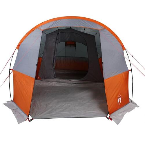 4-personers campingtelt vandafvisende grå og orange