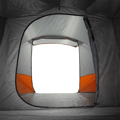 4-personers campingtelt vandafvisende grå og orange