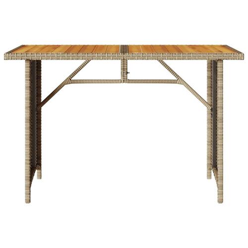Spisebordssæt til haven 2 dele med hynder polyrattan beige