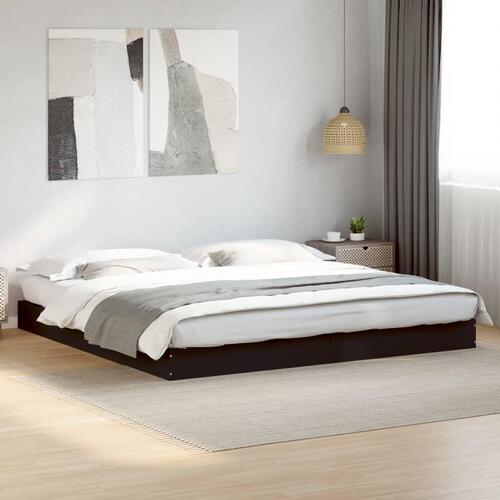 Sengestel 180x200 cm konstrueret træ sort