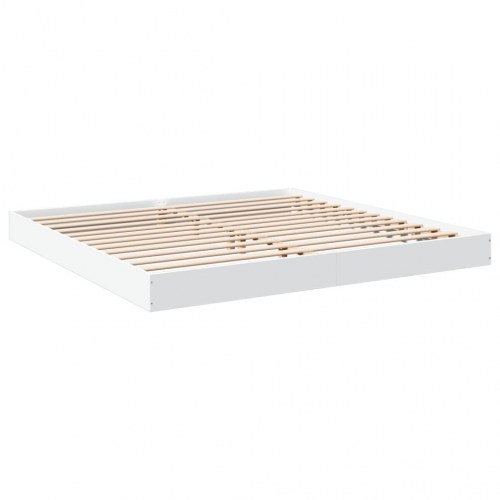 Sengestel 200x200 cm konstrueret træ hvid