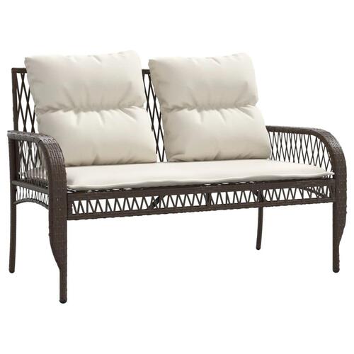 Sofasæt til haven 4 dele med hynder polyrattan brun