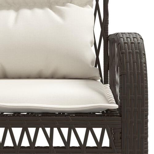 Sofasæt til haven 4 dele med hynder polyrattan brun